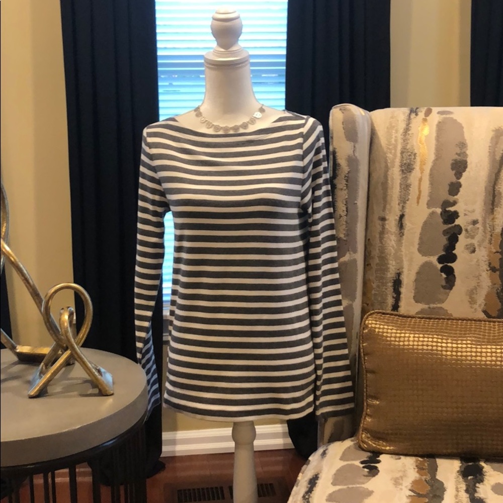 Modern Stripe Long Sleeve Boatneck T-Shirt